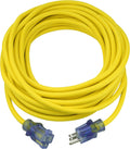 Yellow 50 ft 10/3 SJTOW Extra Heavy Duty Extension Cord, 3 Prong Grounded Plug, Pack of 2 F98620