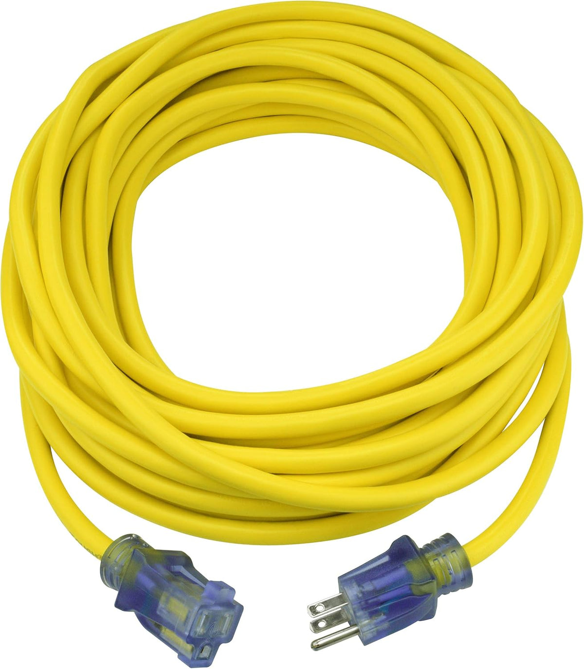 Yellow 50 ft 10/3 SJTOW Extra Heavy Duty Extension Cord, 3 Prong Grounded Plug, Pack of 2 F98620