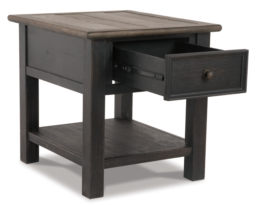 Grayish Brown/Black End Table A24022