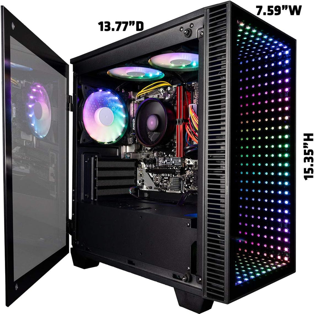 Micro Gaming PC with AMD Ryzen 5 PRO 4650G, 16GB RAM, 512GB NVMe SSD + 1TB HDD, 500W PSU, AC WiFi O858113