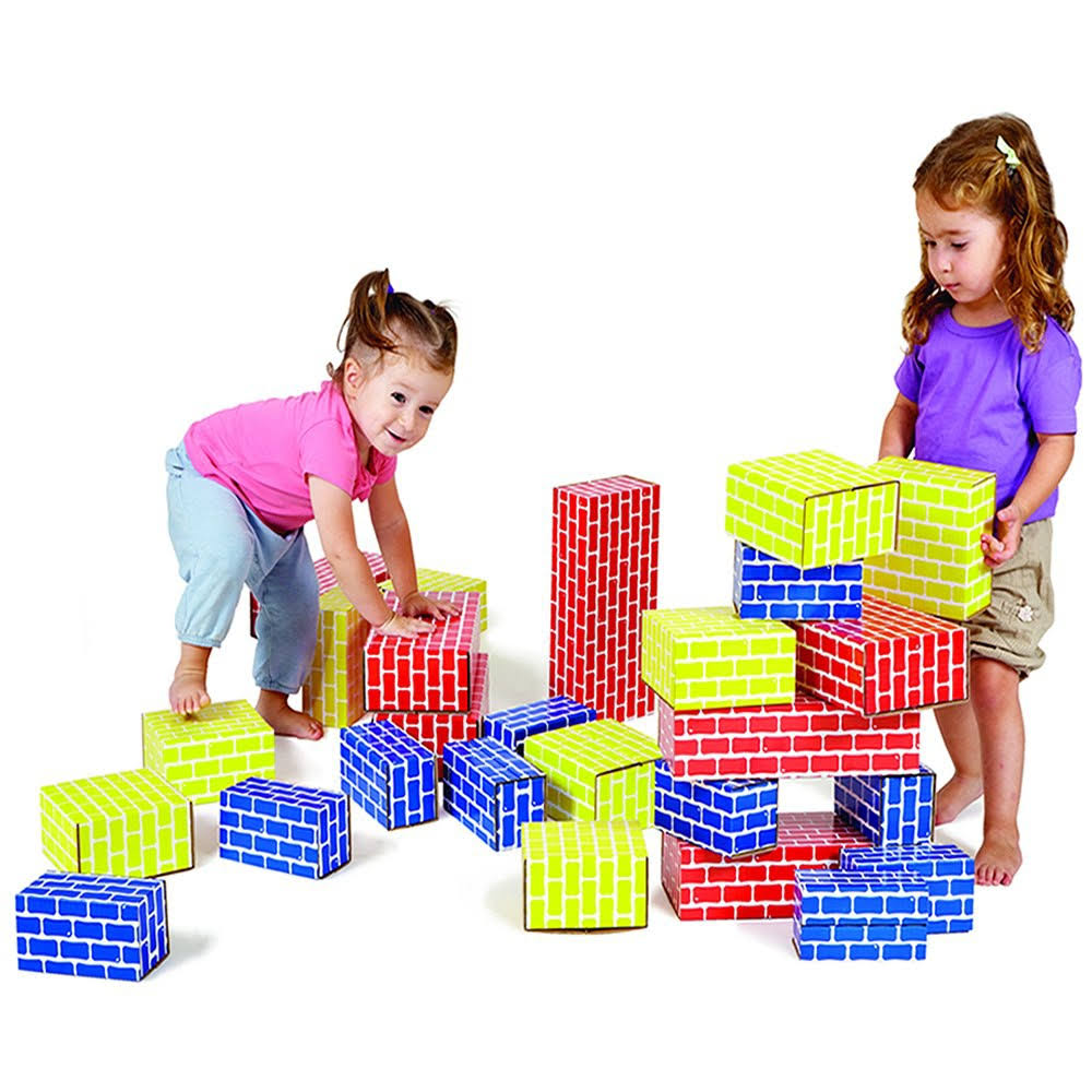 44 Piece Cardboard Brick Block Building Set P679240