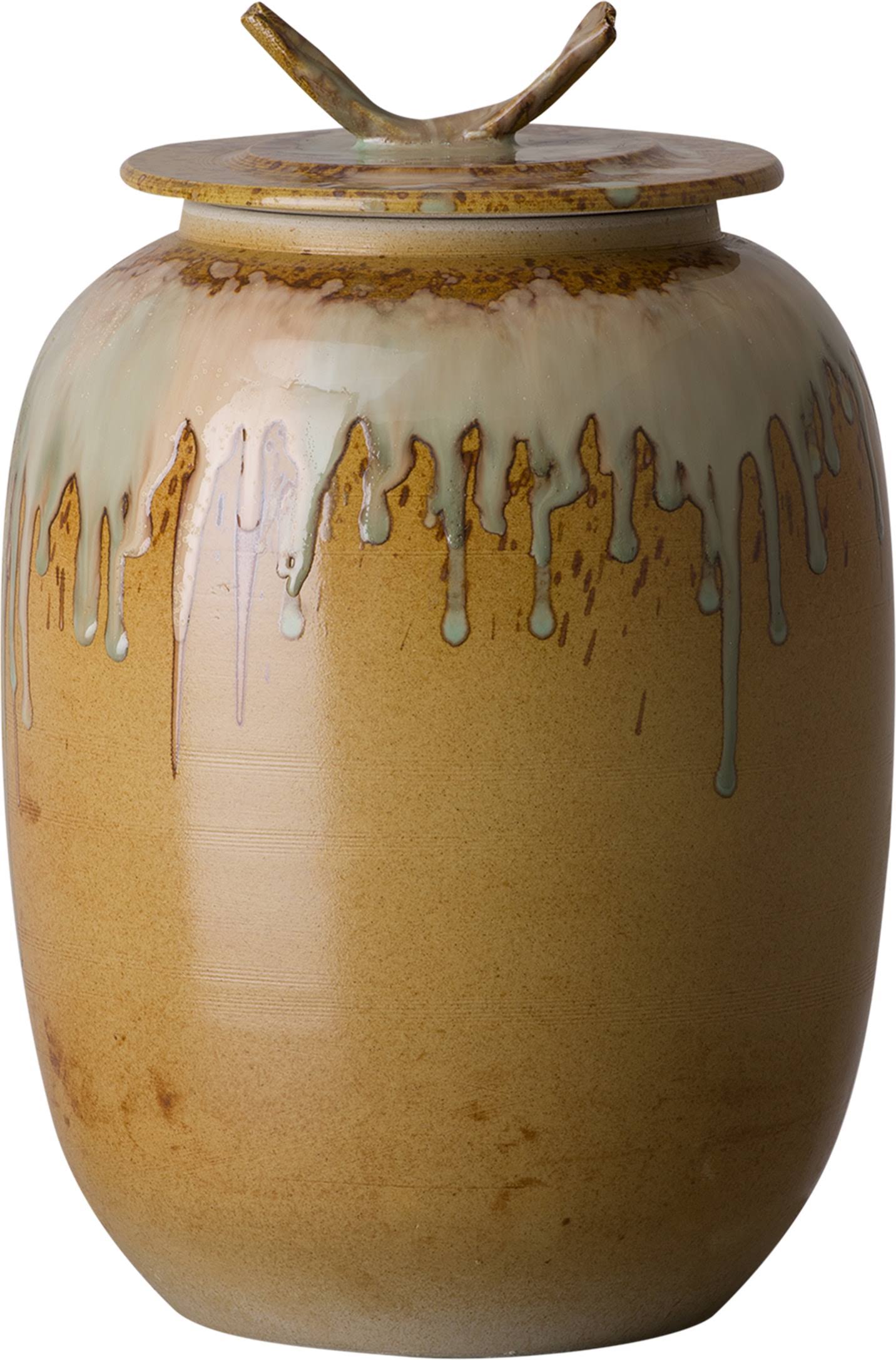Large Japanese Tea Canister Earth Brown W89747