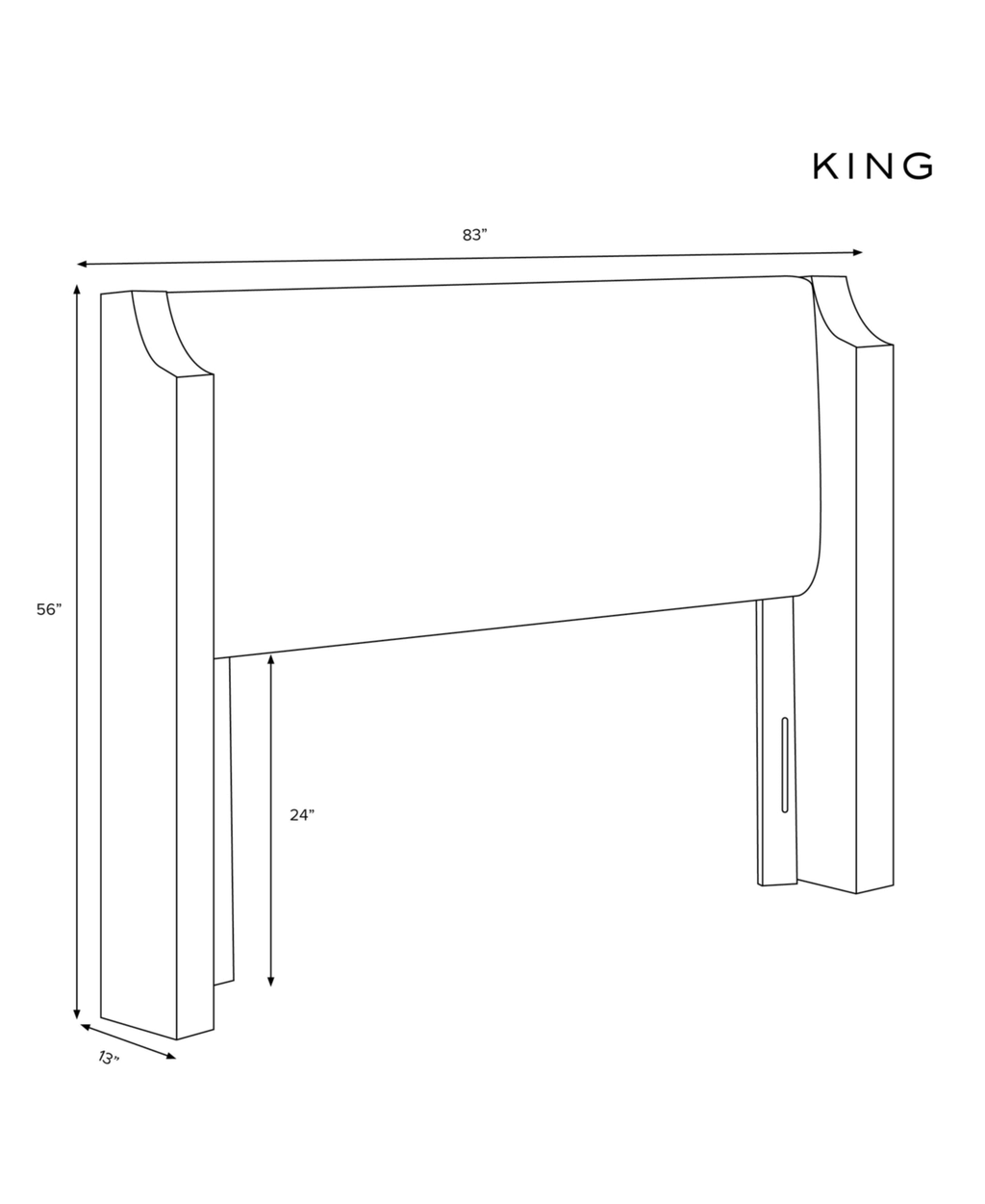 Charcoal Wing Back Headboard I74365
