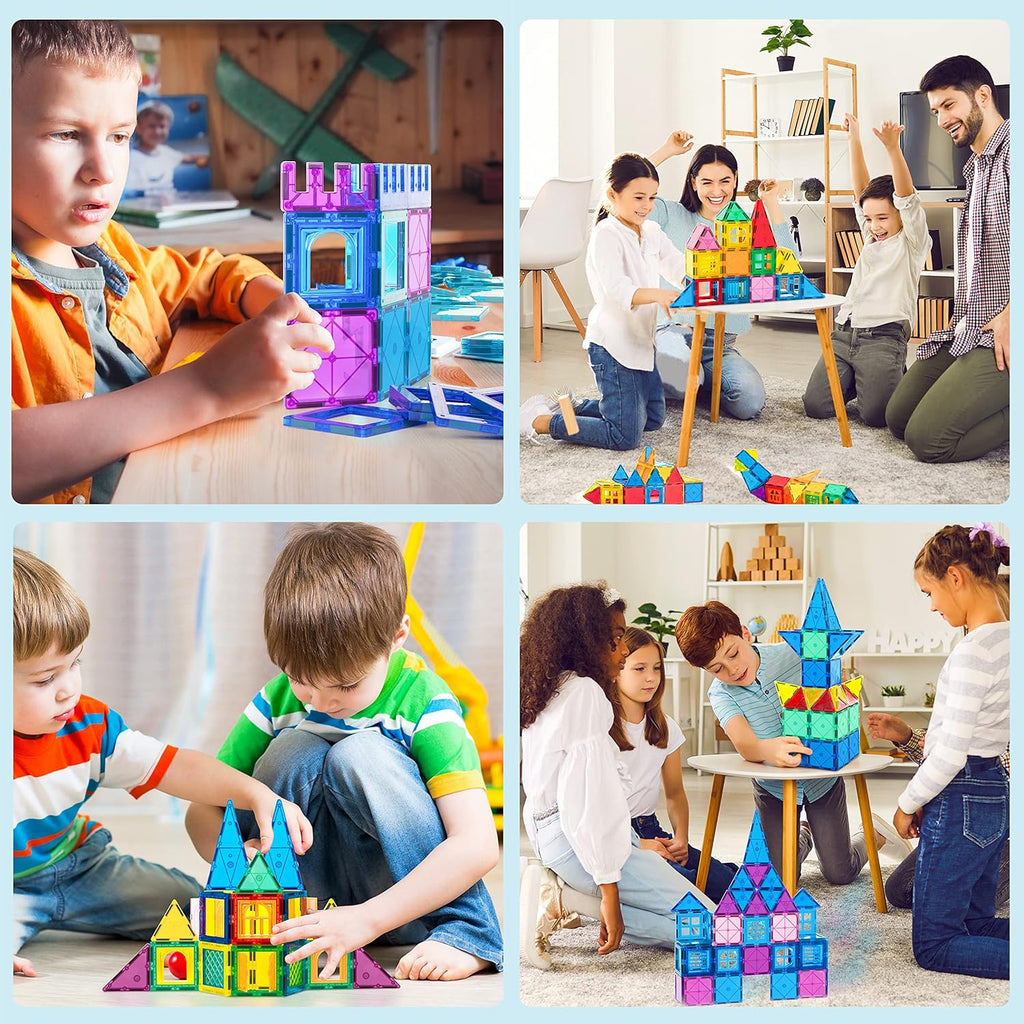 Magnetic Tiles 102Pcs Building Blocks Toy Castle Kit L80269