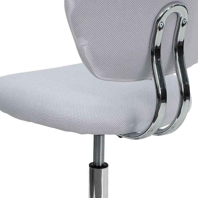 White Mesh Padded Swivel Task Office Chair with Chrome Base L507