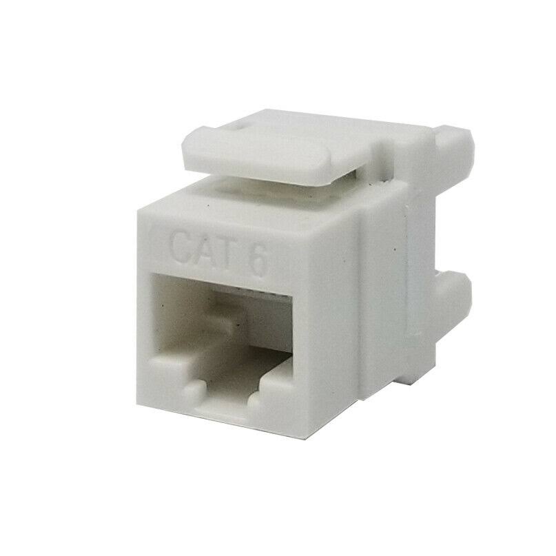 100 Pack Cat6 White Network Ethernet Keystone Jack 180 Degree B72560
