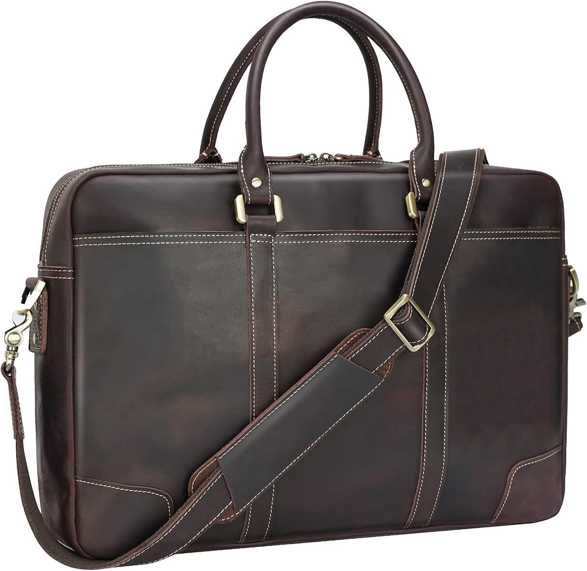 Full Grain Leather 18.5'' Laptop Briefcase Messenger Bag M23846