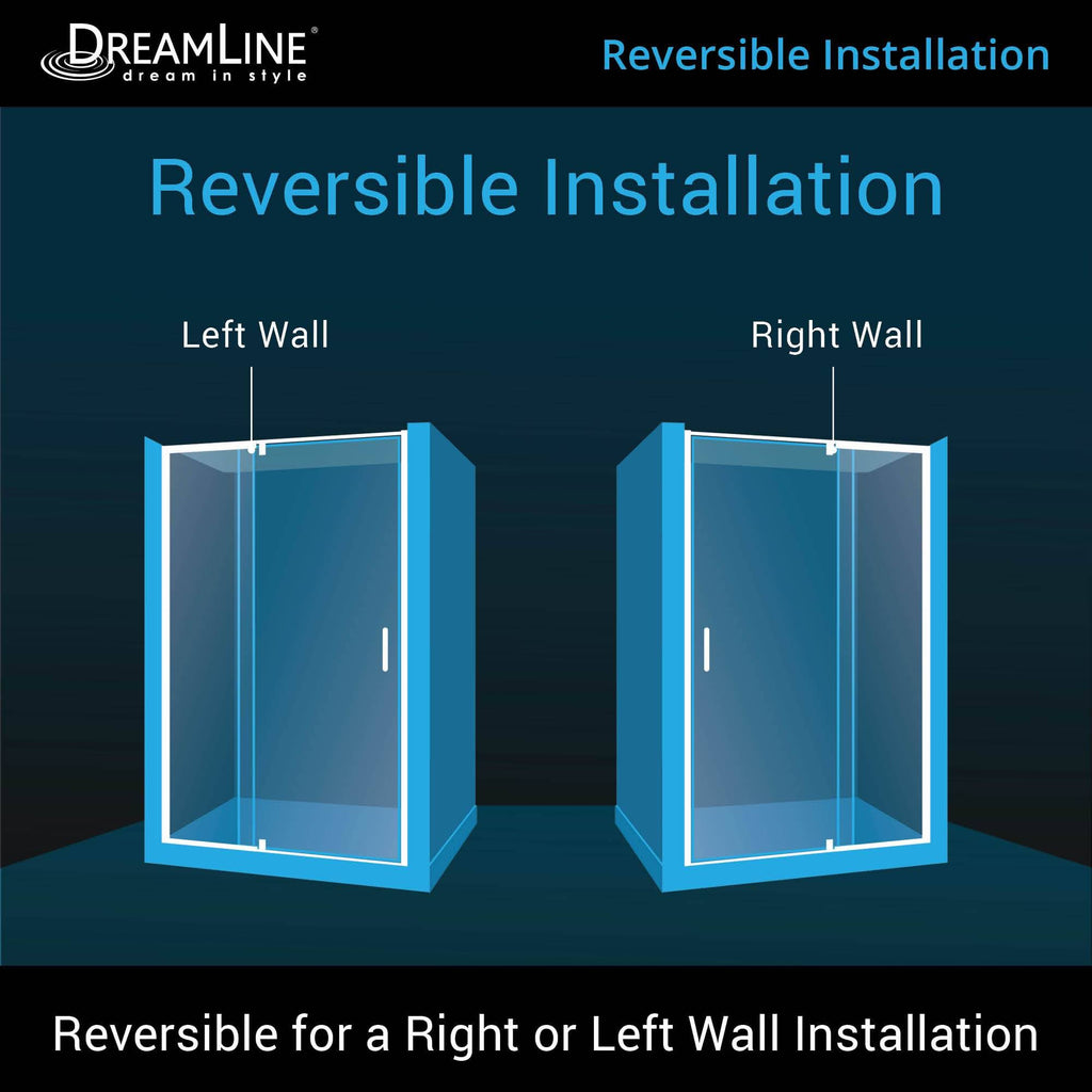 Semi-Frameless Pivot Shower Door in Chrome J2715