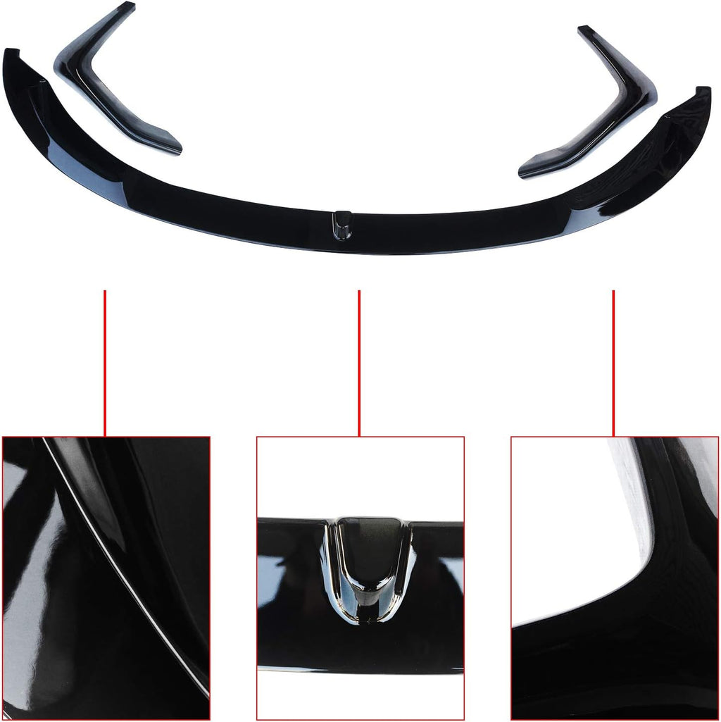 ABS Gloss Black Front Bumper Spoiler Splitter Q70176