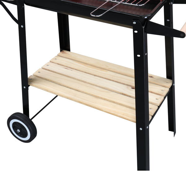Square Enamel Charcoal Oven Black Red Z7142