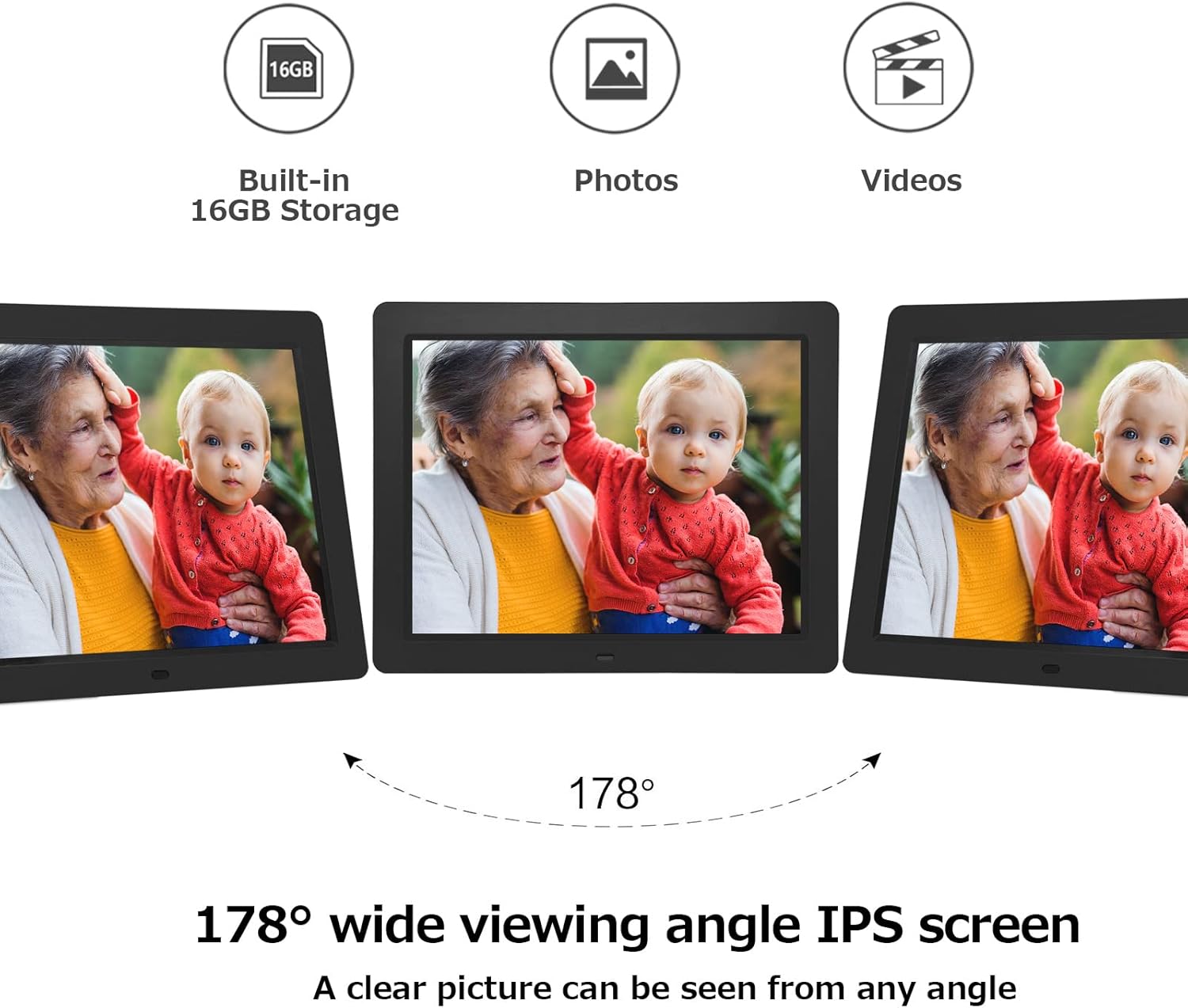 15 inch FHD IPS Touch Screen WiFi Digital Photo Frame with 16GB Storage Q588305