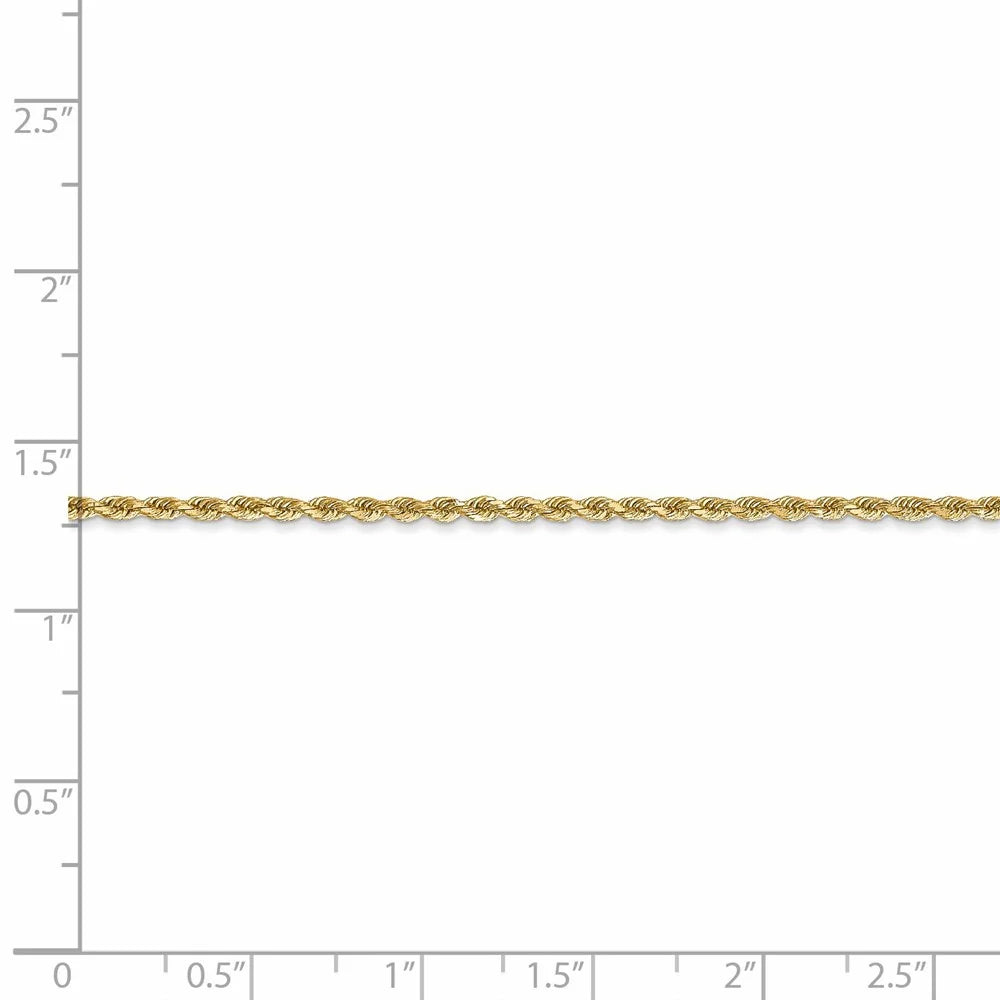 14kt Yellow Gold Diamond-Cut Rope Chain 24 inch Lobster Clasp H76310