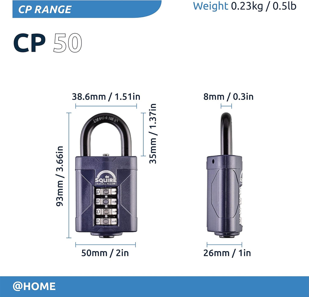 Blue 50 mm Alloy Steel 4 Wheel Combination Padlock, Pack of 2 U598