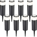 8-Pack Low Voltage LED Landscape Pathway Lights, Die-cast Aluminum, 4000K Cool White E9381