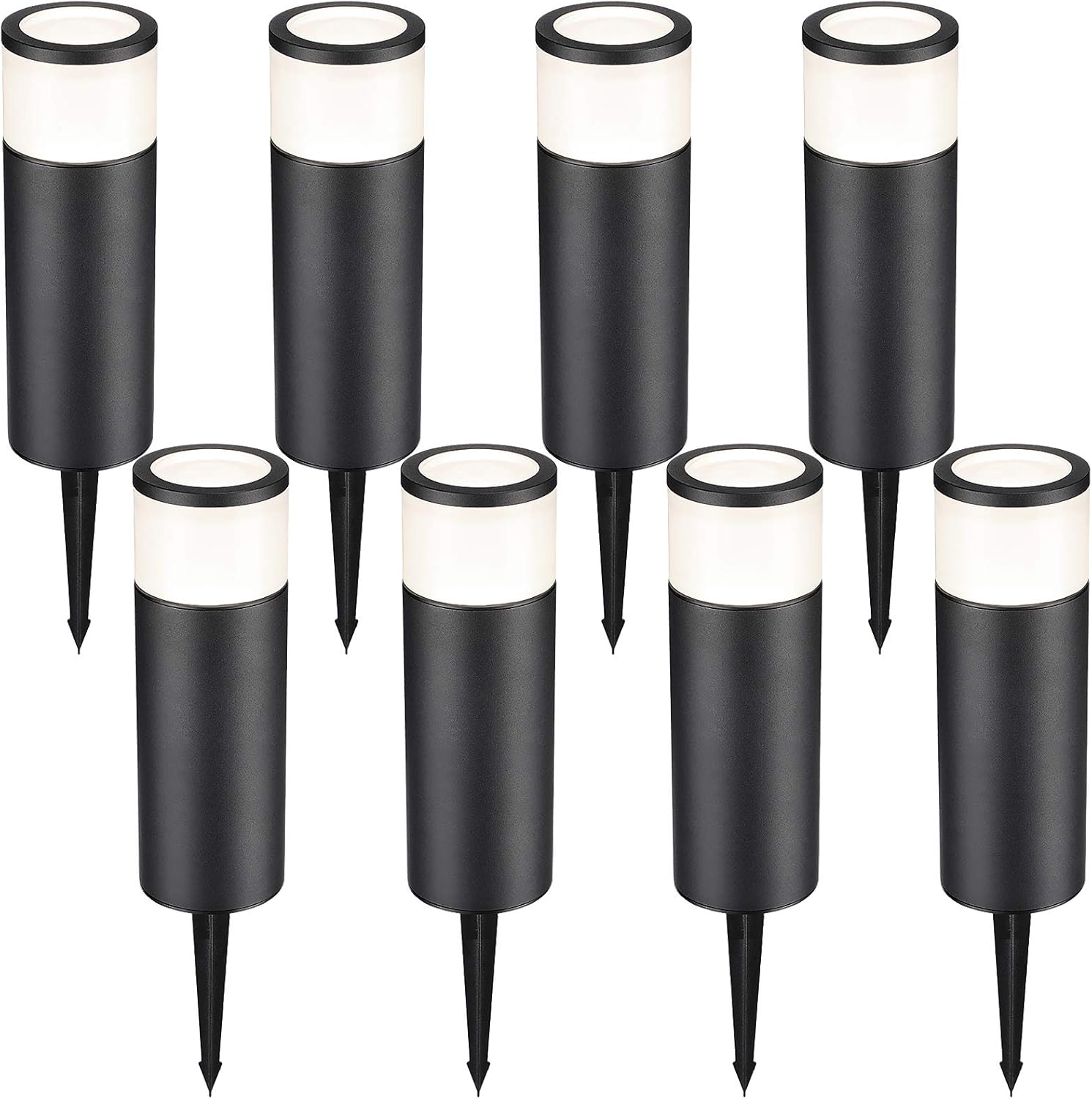 8-Pack Low Voltage LED Landscape Pathway Lights, Die-cast Aluminum, 4000K Cool White E9381