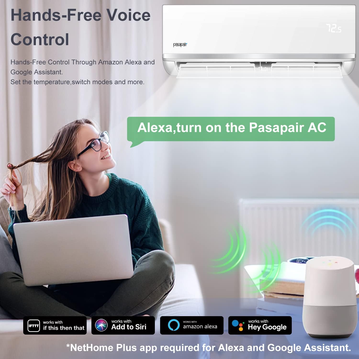 12,000 BTU WiFi Enabled Ductless Mini Split Air Conditioner A632