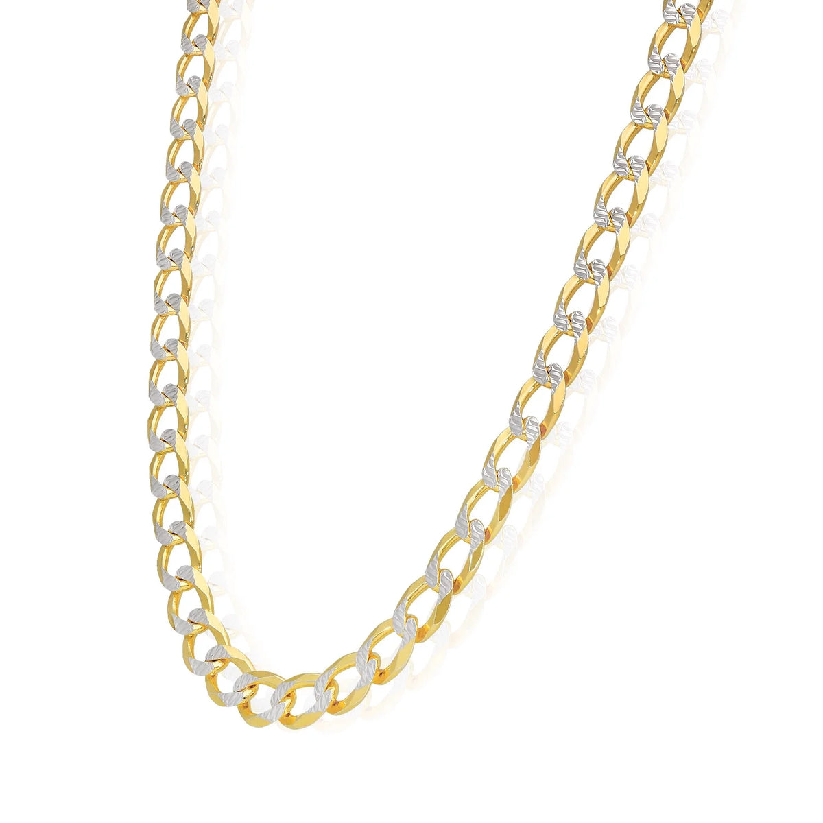 18K Gold Over Silver Diamond-Cut Cuban Chain Necklace 20"-26" H178