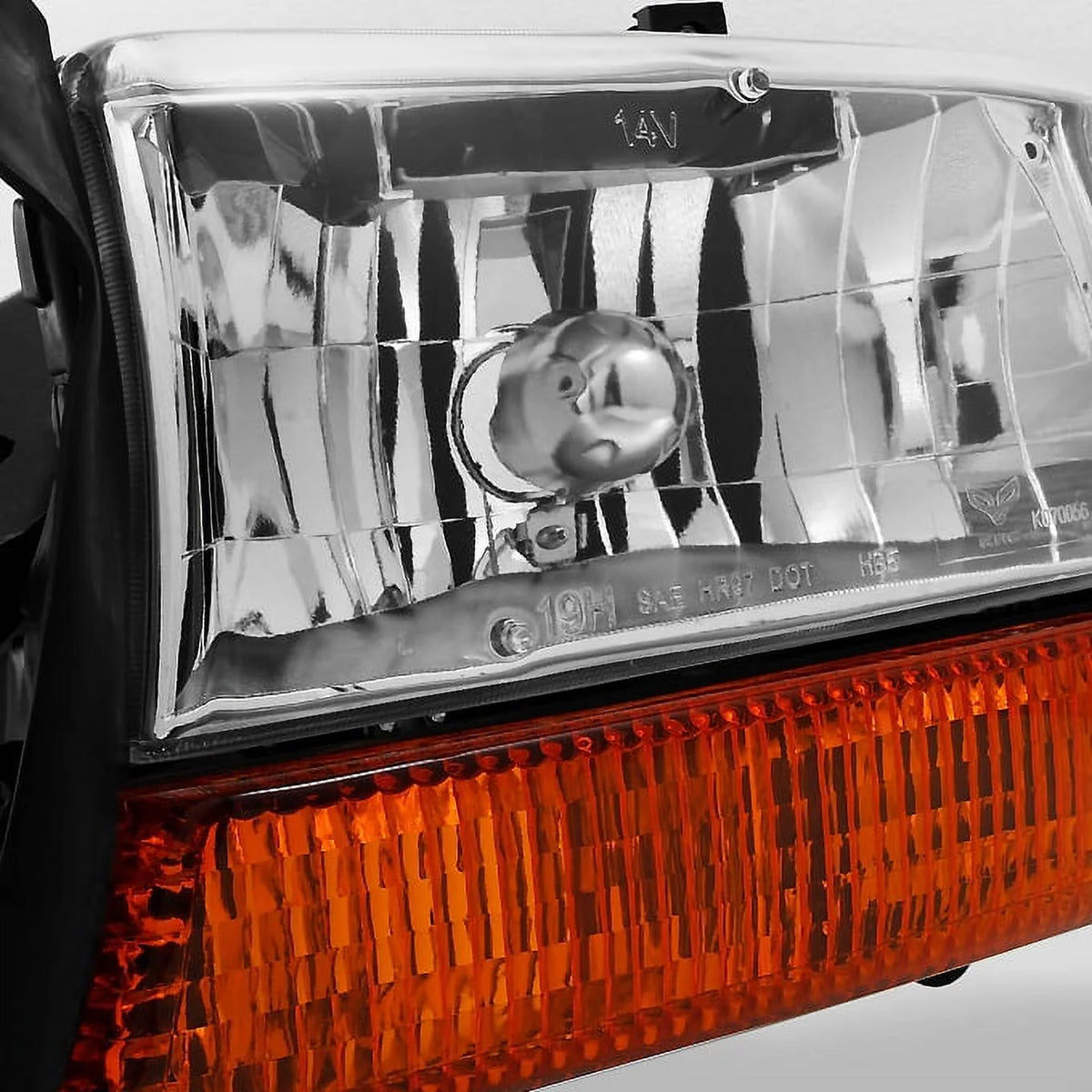 Chrome Driver Left + Passenger Right Side Headlights + Signal Lamp Pair Set Q845