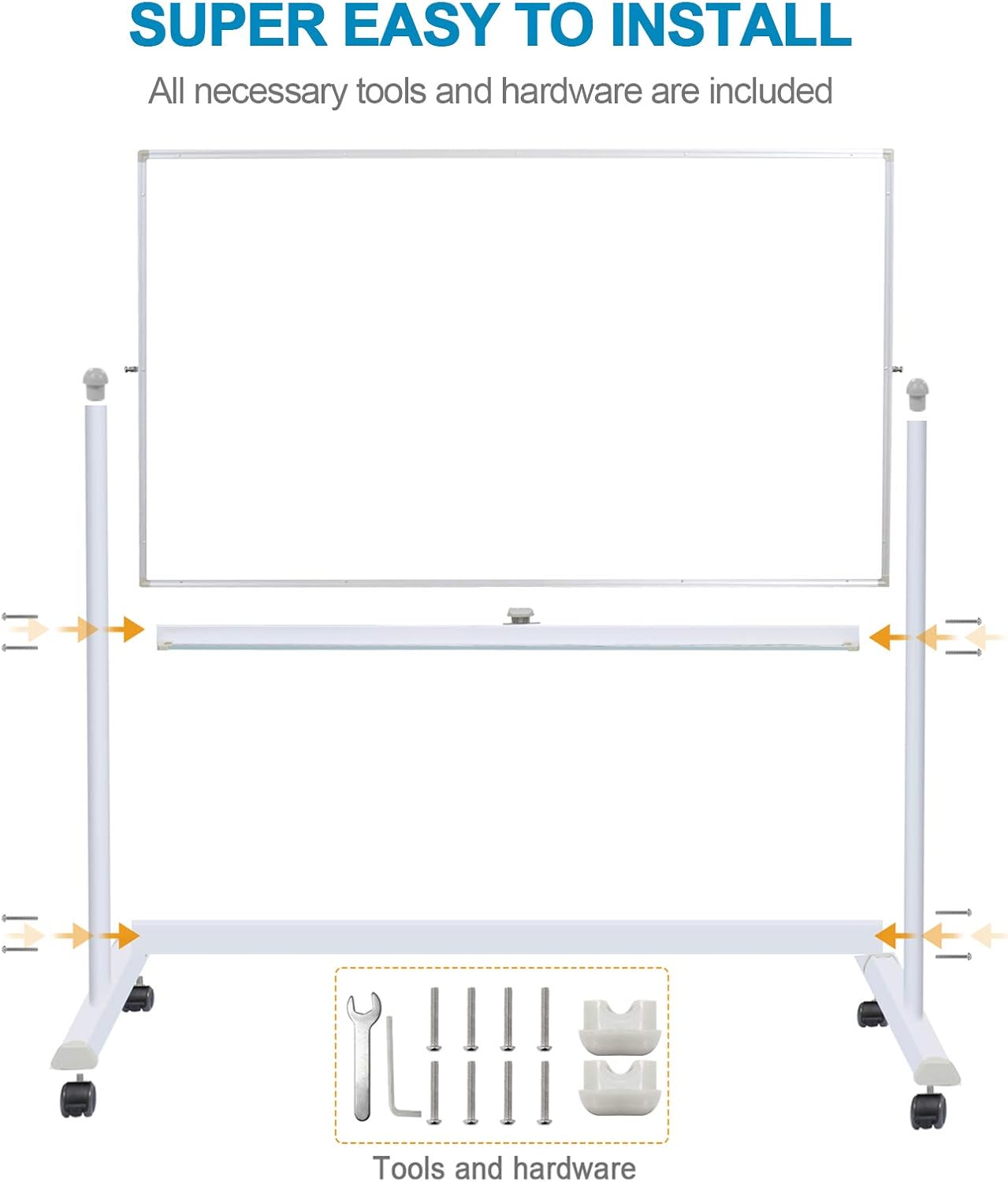 60x40 Double Sided Dry Erase Board with Stand on Wheels I78820