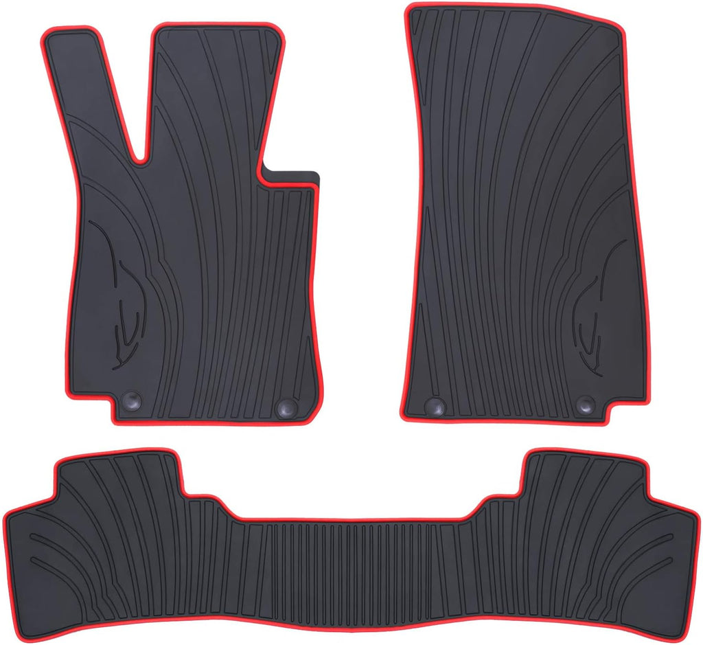 Black Red Custom Fit Car Floor Liners Y785