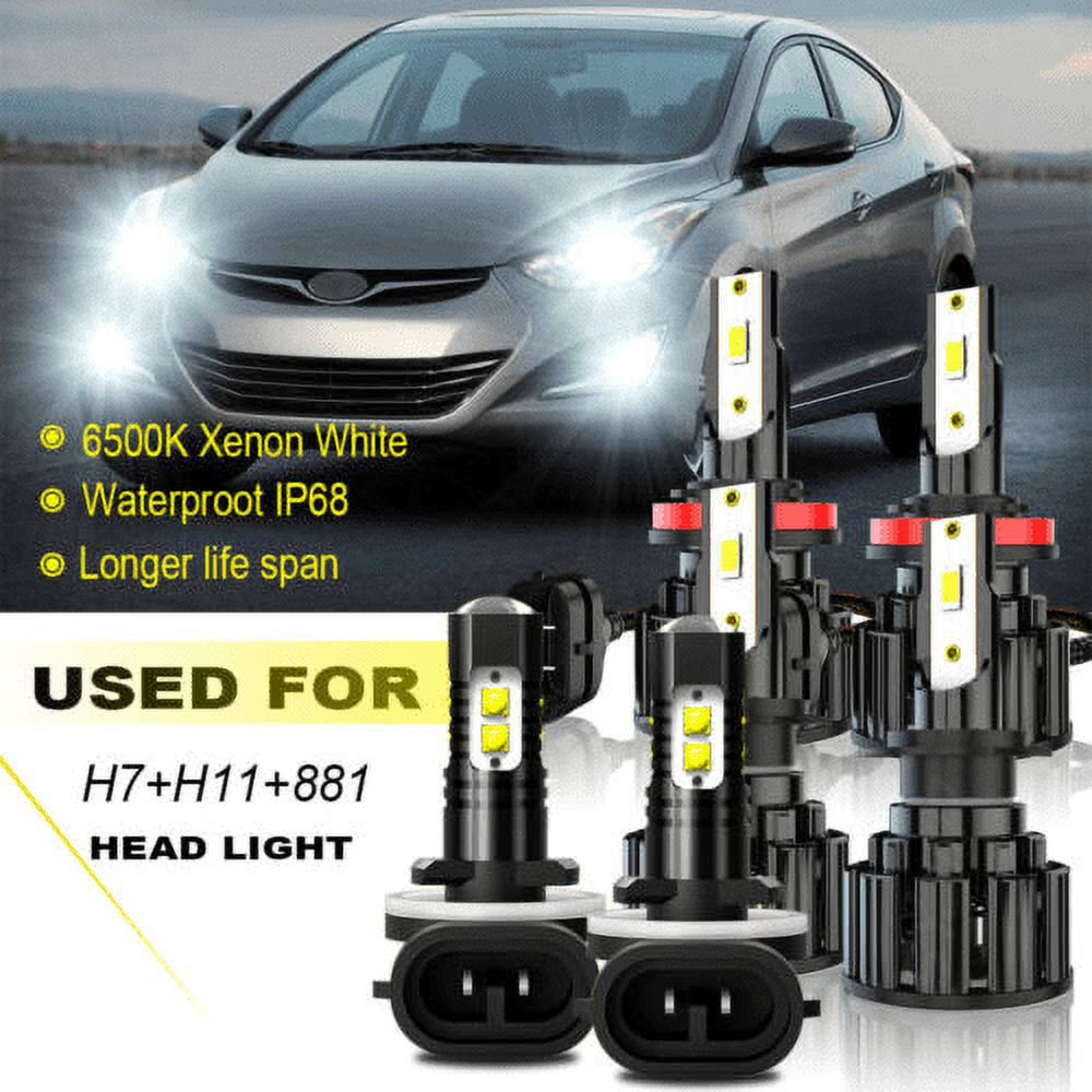 Combo LED Headlight Hi Lo Beam Fog Light 6X Bulbs O47524