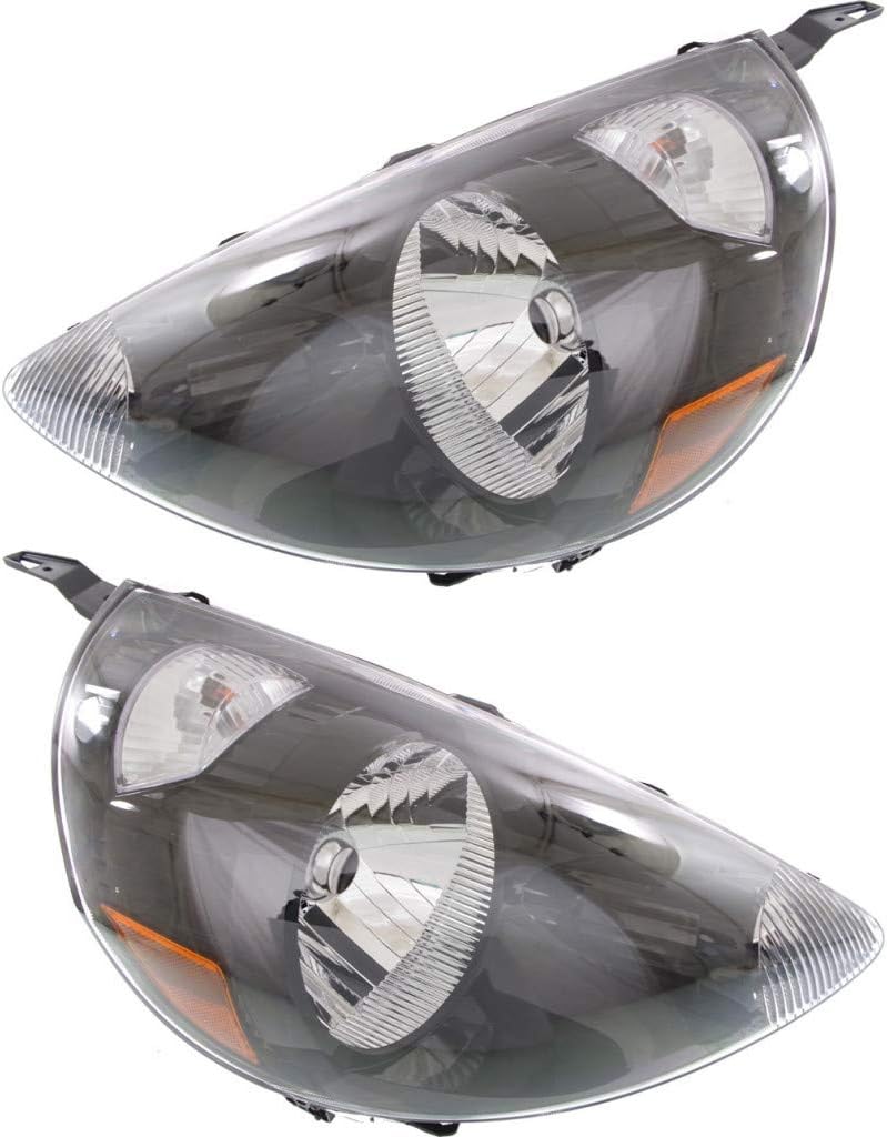 Headlight Assembly Pair Halogen Black U965