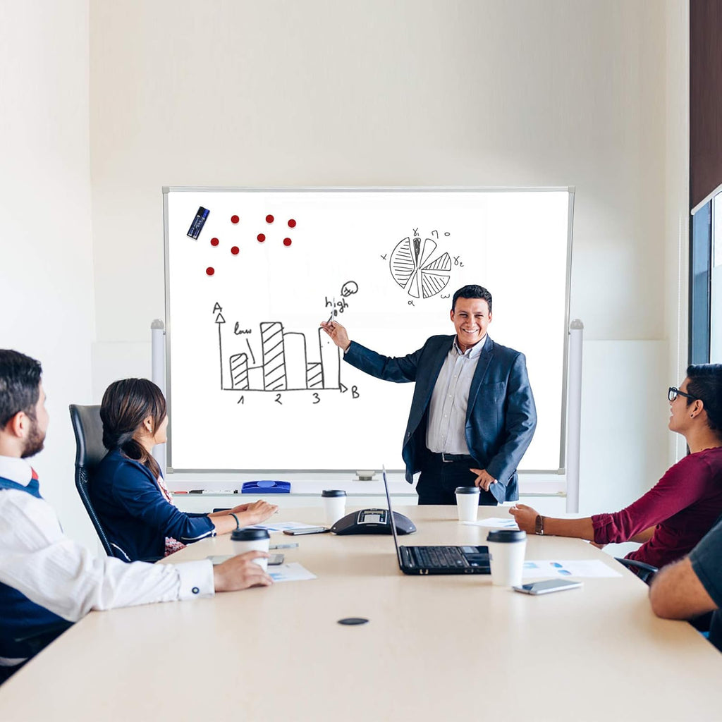 60x40 Double Sided Dry Erase Board with Stand on Wheels I78820