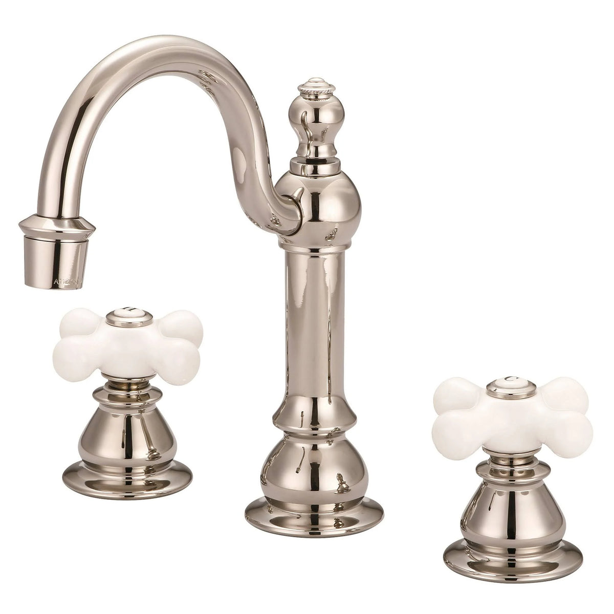 Polished Nickel Widespread Lavatory Faucets with Pop-Up Drain U562