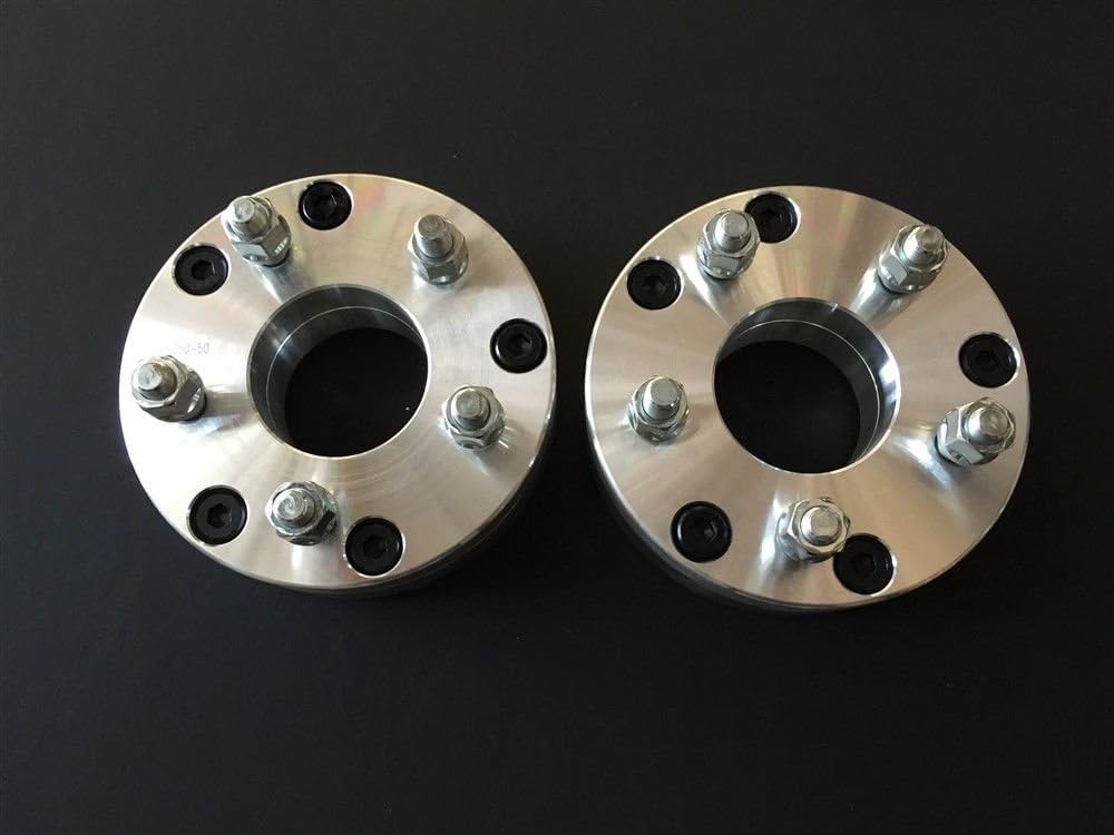 2 Pieces 2" 50mm Conversion Wheel Adapters Bolt Pattern 4x108 to 5x139.7 Center Bore 67.1mm to 78.4mm 12x1.5 Stud F236269
