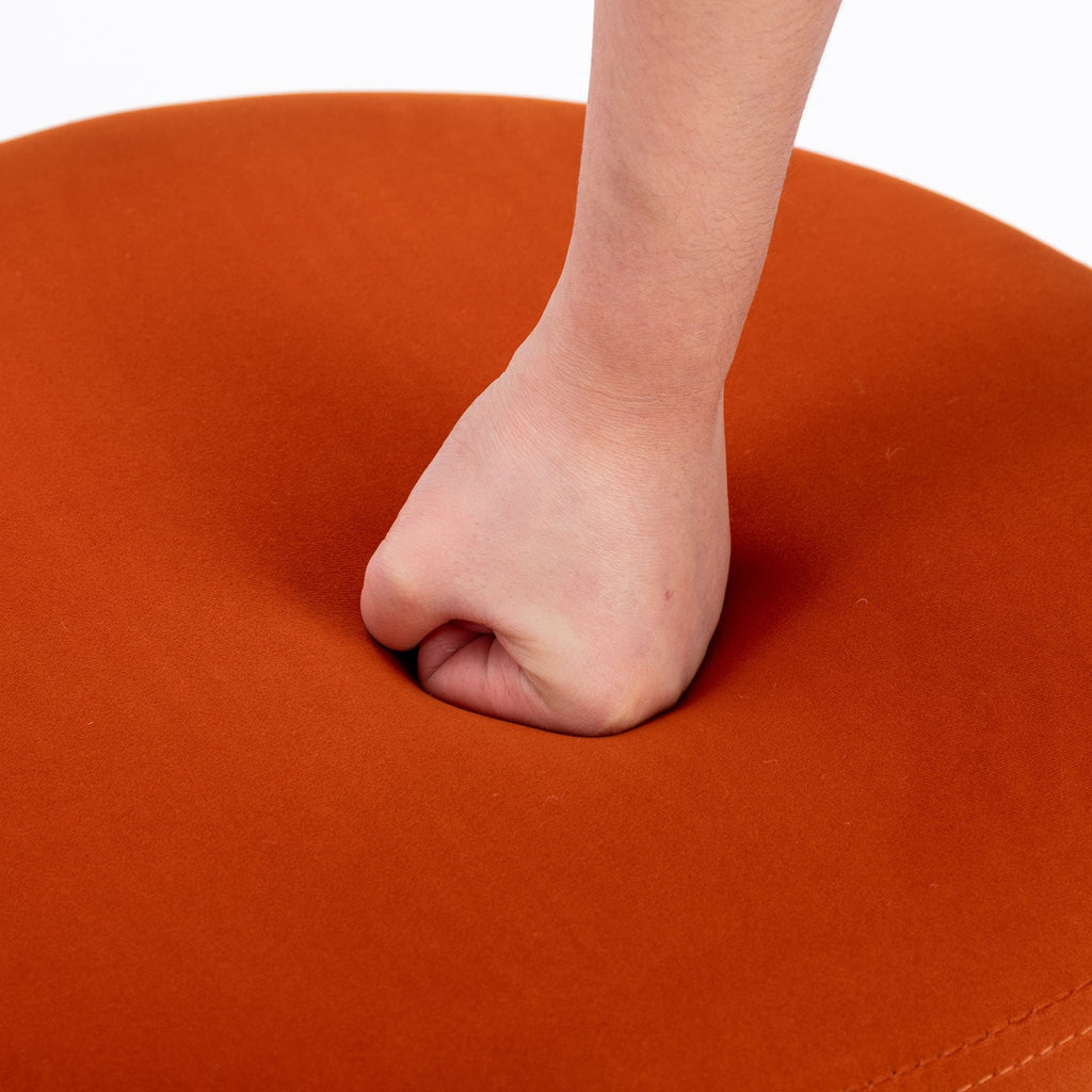 Velvet Lounge Chair With Gold Plated Legs Orange D5436