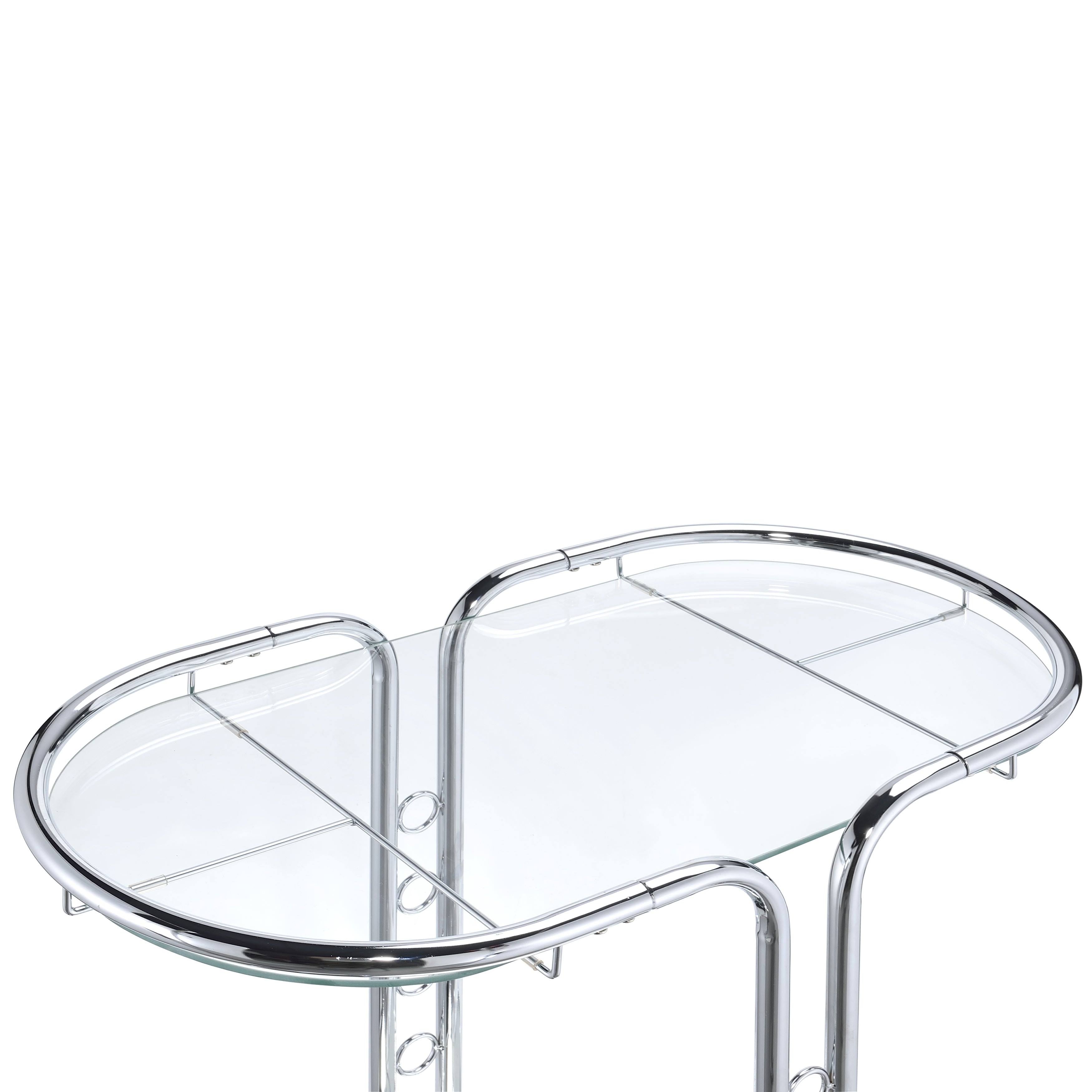 Chrome Glass Top Serving Cart A698