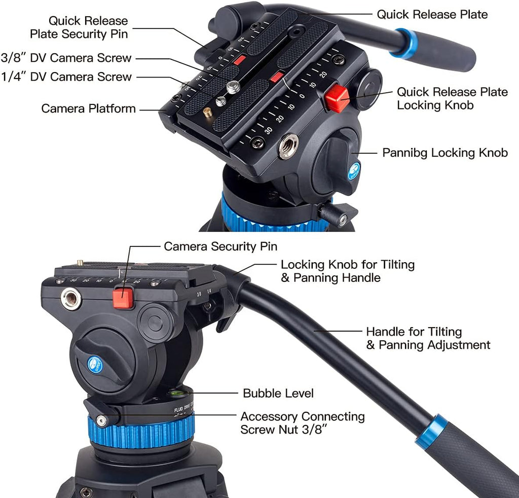Heavy Duty Video Tripod with Fluid Head I34246