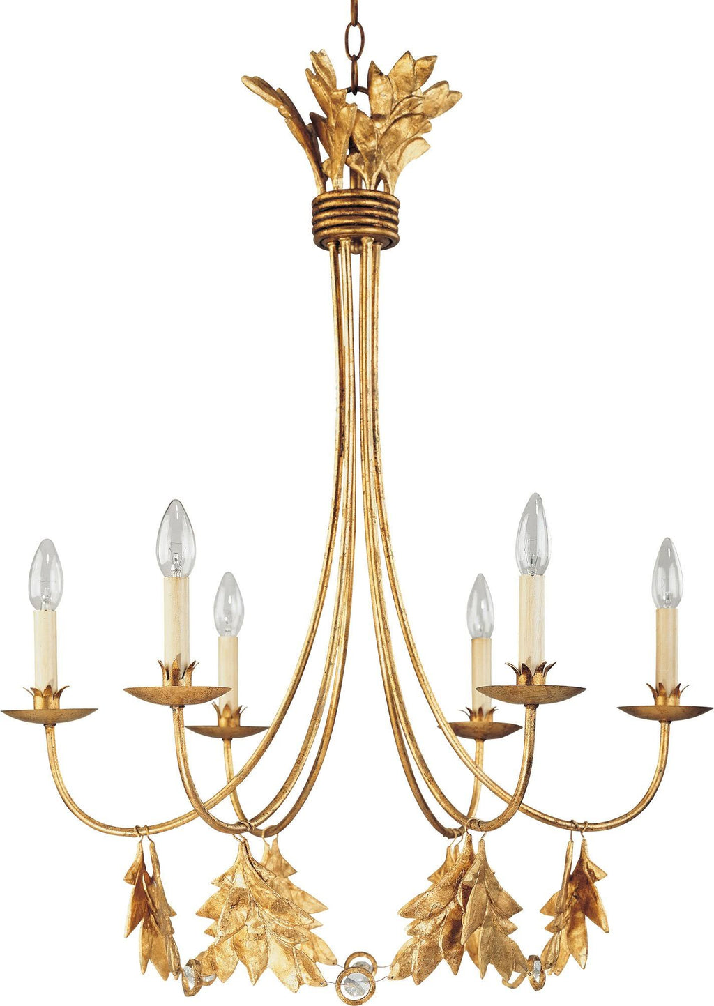 6-Light Resin Chandelier in Distressed Gold V763842