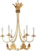 6-Light Resin Chandelier in Distressed Gold V763842