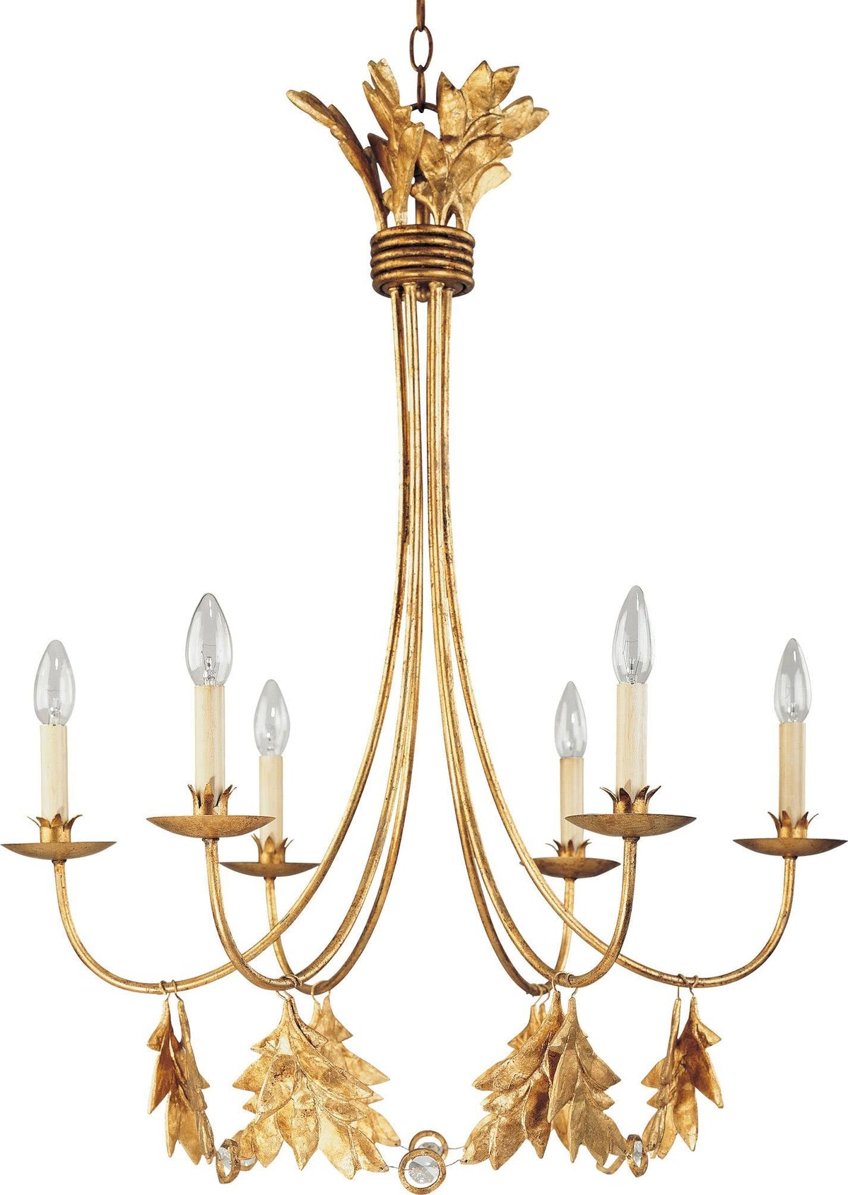 6-Light Resin Chandelier in Distressed Gold V763842