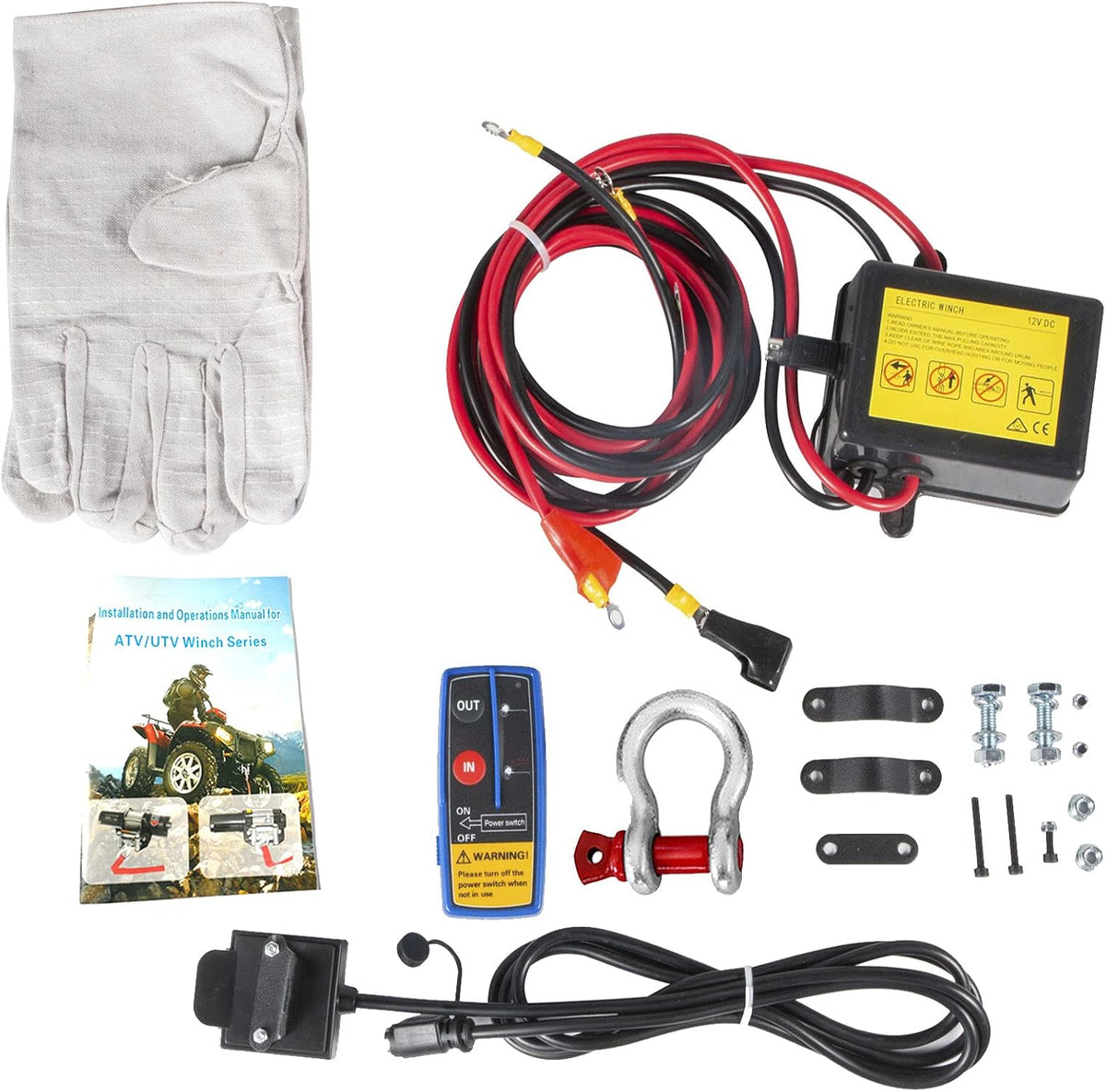 12V 4000 lbs Electric Winch Kit with Steel Rope and Wireless Remote Control I60913