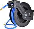 Air Hose Reel 1/2 in x 50 ft Wall Mount Auto Rewind Retractable 300 PSI Hybrid Hose D301375