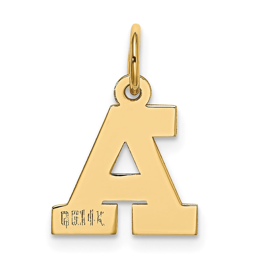 14K Yellow Gold Block Letter A Initial Pendant Charm with Rope Chain Necklace 16'' W780934