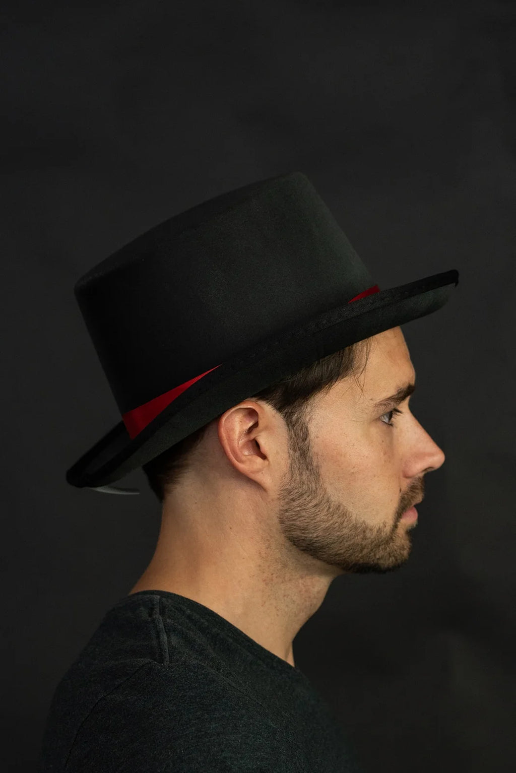 Black Top Hat with Red Band Costume Z593