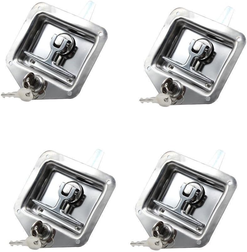 4Pcs T-Handle Lock with Gasket 304 Stainless Steel Trailer Door Latch K11272