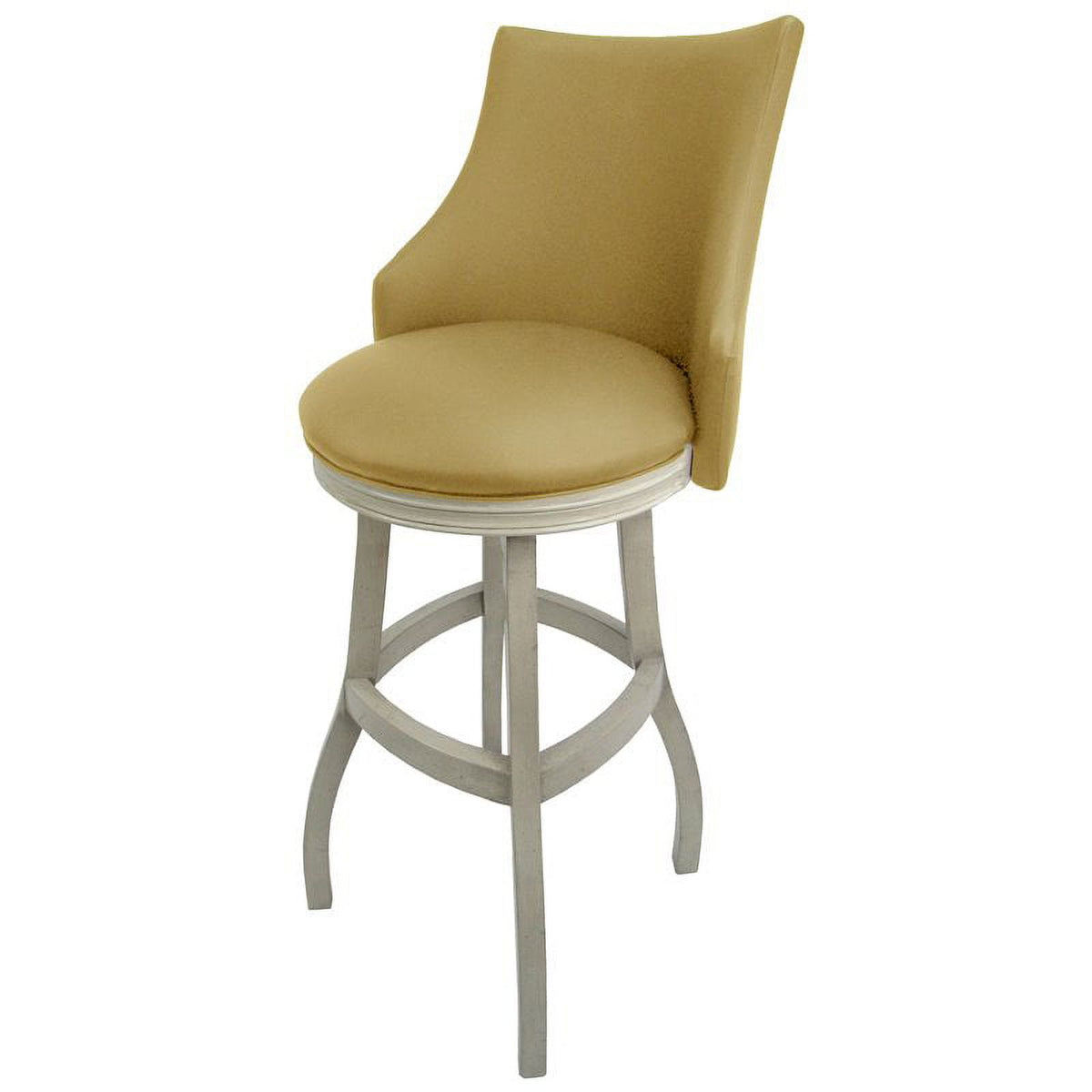 Tan & White Swivel Wood Bar Stool Set of 2 I927643