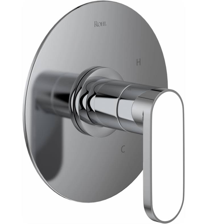 Polished Chrome Pressure Balance Trim with Whitewash Barnwood Lever Handle D282013