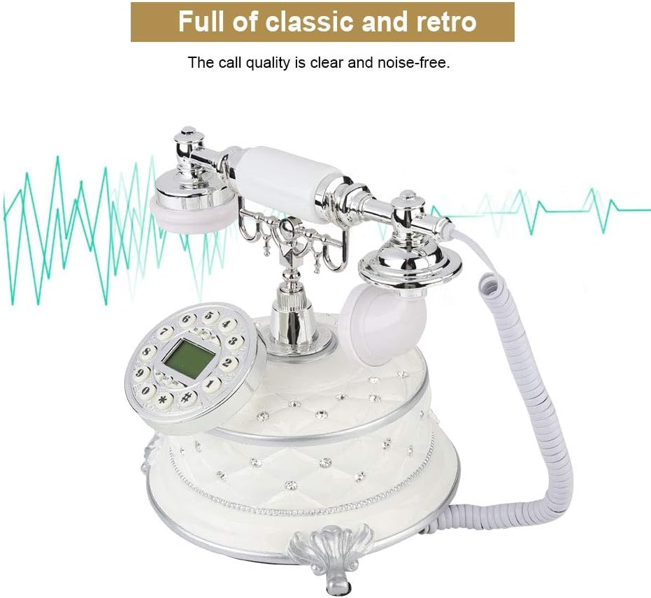 Retro Rotary Dial Antique Landline Phone, LCD Display, Caller ID, Pack of 2 C390