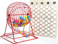 Jumbo Red Bingo Cage with Multicolor Bingo Balls G5776