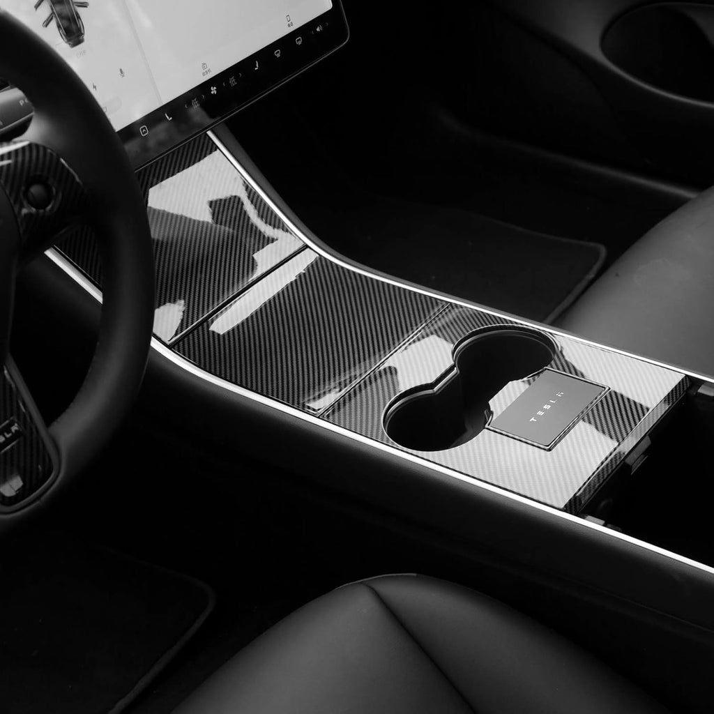 Carbon Fiber Center Console Wrap Kit for Tesla Model 3 Model Y S72139
