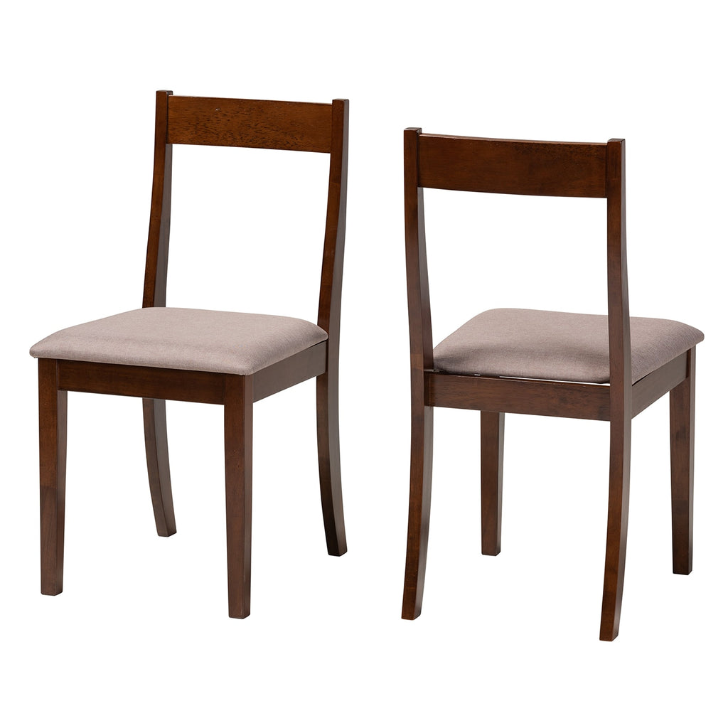 2-Piece Dark Brown Wood Dining Chair Set M354347