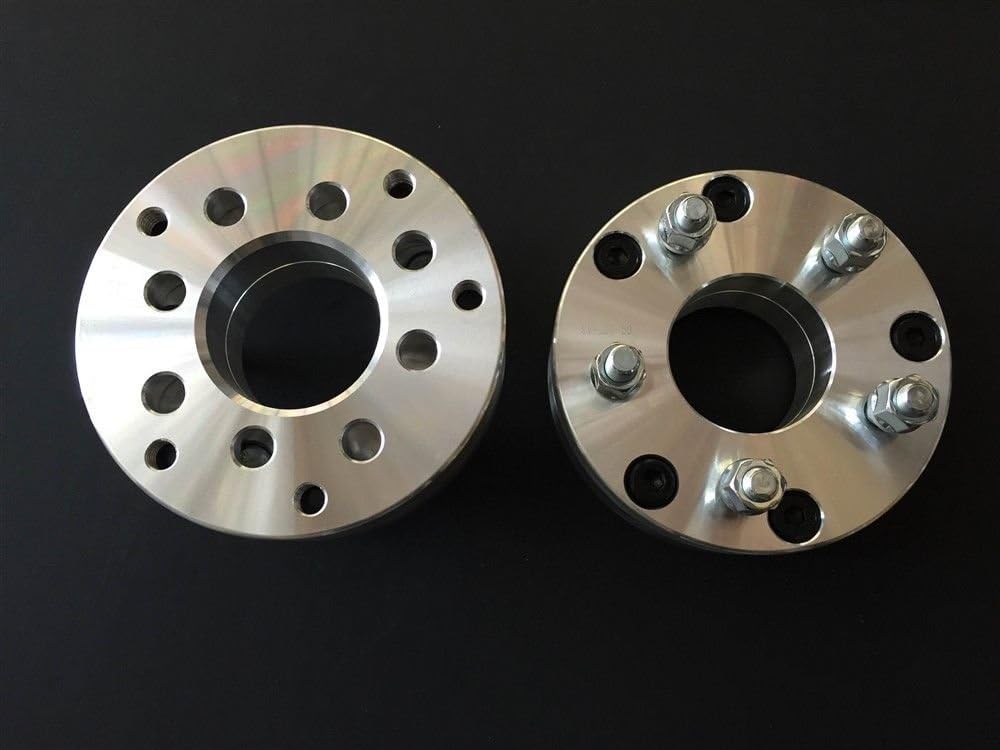 2 Pieces 2" 50mm Conversion Wheel Adapters Bolt Pattern 4x108 to 5x139.7 Center Bore 67.1mm to 78.4mm 12x1.5 Stud F236269