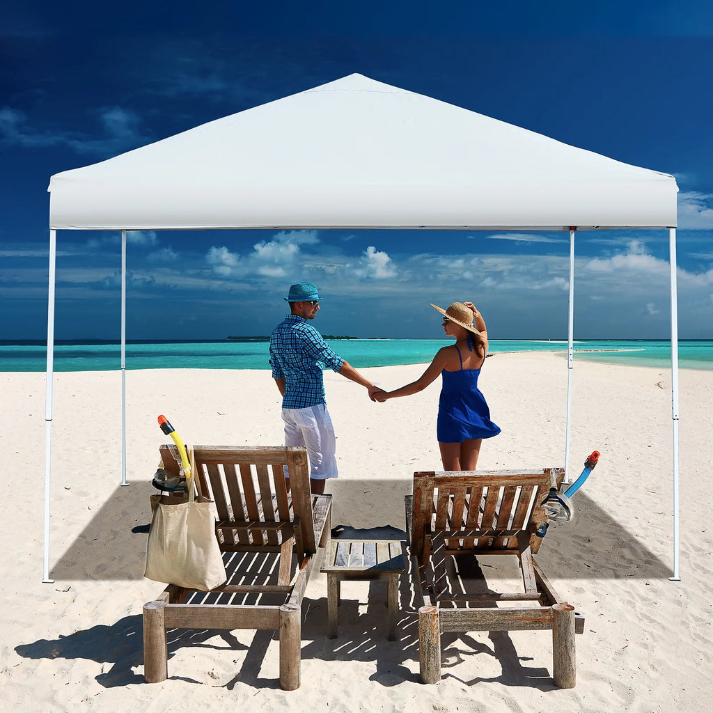 10' x 10' Outdoor Pop-up Canopy Tent with Mesh Sidewalls T4981