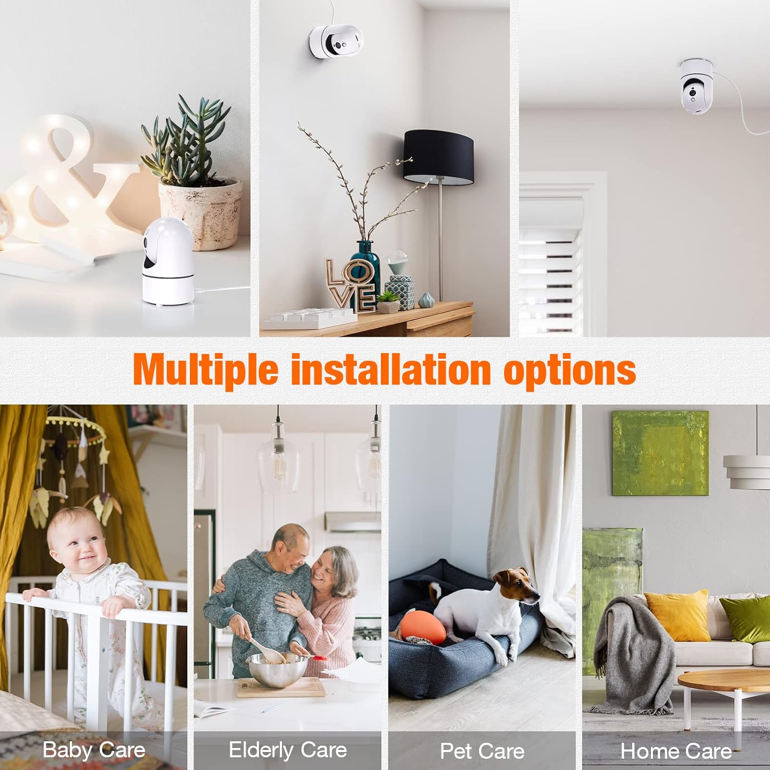 2K Indoor Baby Monitor Camera with Motion Detection, Two-Way Audio, IR Night Vision, Pack of 2 C742159