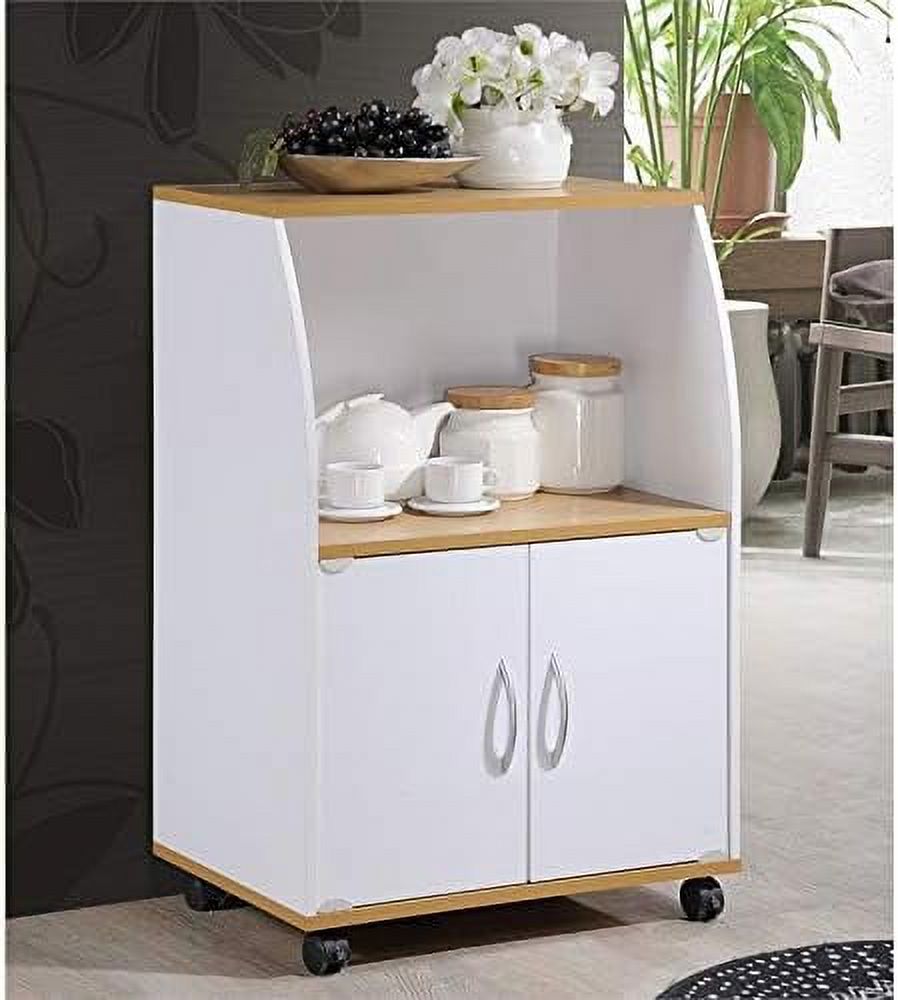 White Microwave Kitchen Cart A74997
